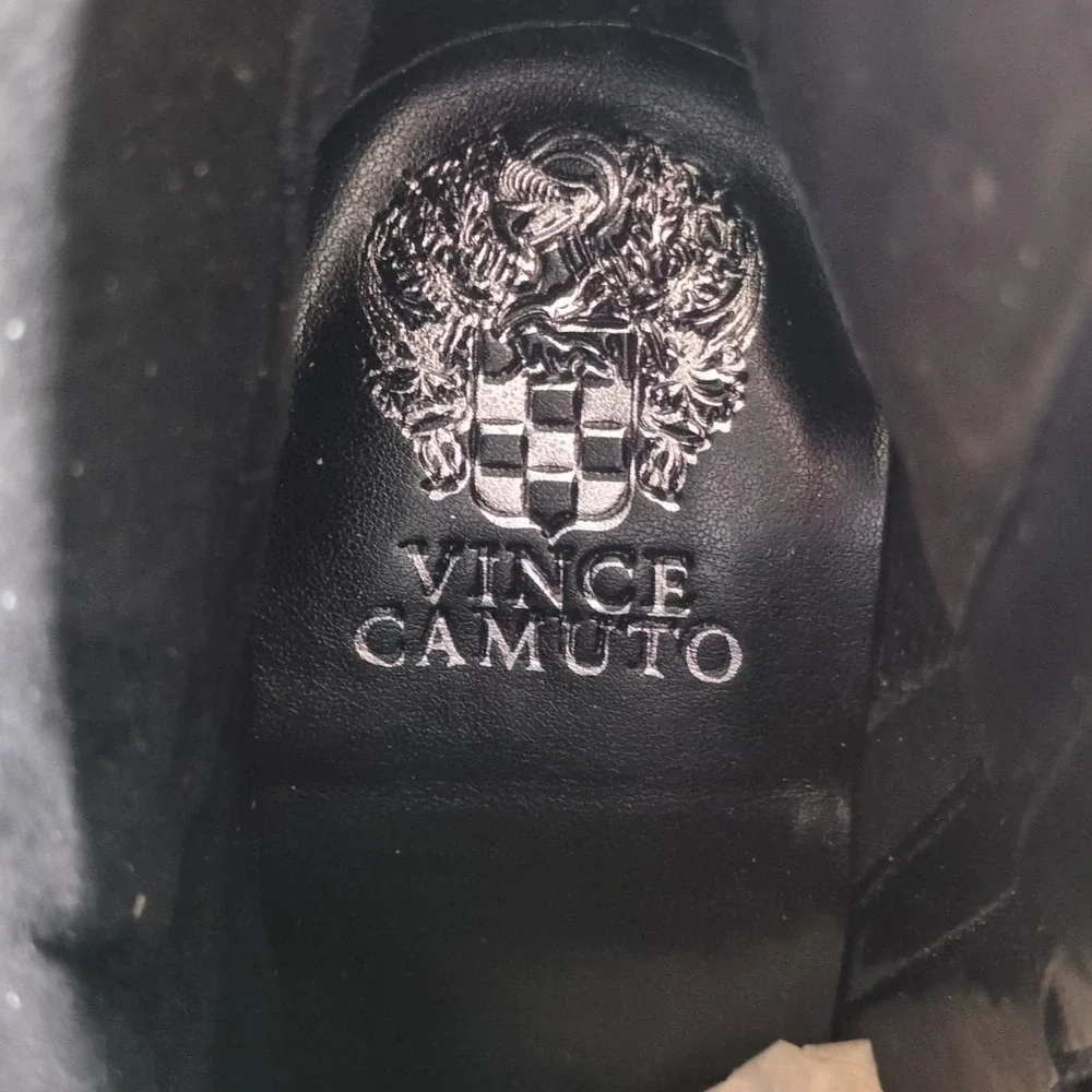 Vince Camuto Shoes Womens Allost Black Croc 7.5 Ankle Boot Stiletto Zip Chic NEW